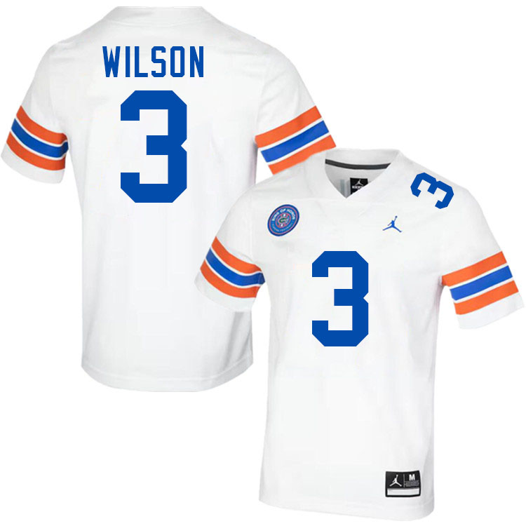 Dallas Wilson Florida Jersey,Florida Gators #3 Dallas Wilson Uniforms,Jersey Youth-Throwback White